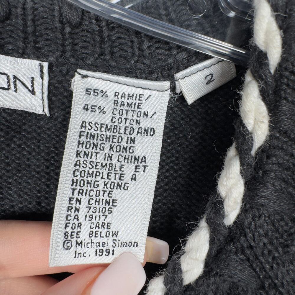 Vintage 90s Michael Simon Women's Christmas Sweater Gingerbread Man Size 2 - Picture 9 of 10